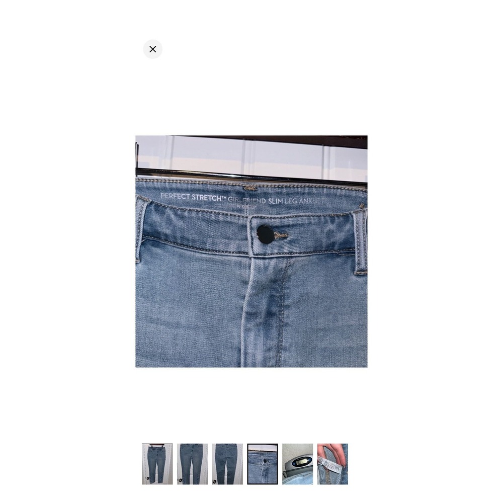 Chico's girlfriend embroidered jeans light wash stretchy fit size 8 - Picture 3 of 5
